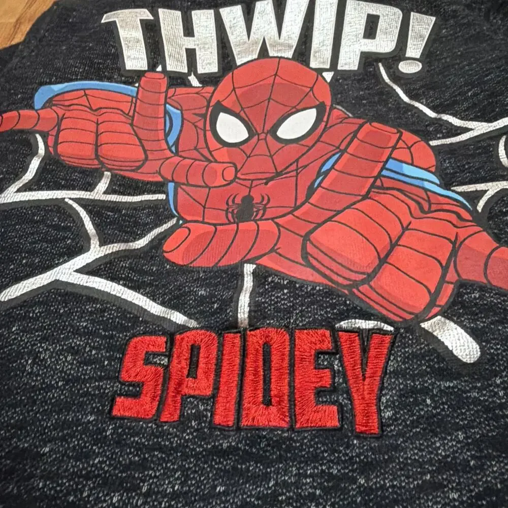 Marvel Ultimate Spiderman Zip Hoodie Jacket Quilt Lined Grays Boys 5/6